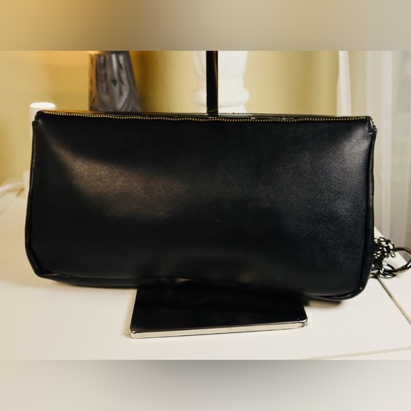 Givenchy Parfums Designer Envelope Style Clutch Makeup Bag Faux Leather Black - Picture 4 of 6